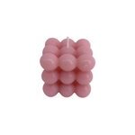 Bougie carrée à boules coloris rose l. 5, 5 x h. 5, 5 cm ormani Bougie carrée à boules coloris rose l. 5, 5 x h. 5, 5 cm ormani