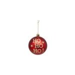 Boule de no�l plastique rouge et or  ; ho ho ho ; 80mm feeric light & christmas
