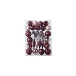 Boules de nol en plastique rouge et rose dor 10 modles (x40 boules)