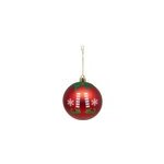 Boule de no�l rouge d�cor elfe 80mm feeric light & christmas