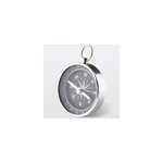 Boussole pointeur satellite aluminium chrom fond noir