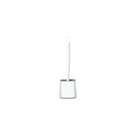 Brosse wc en silicone haute rsistance et pot, carr et blanc, mtk