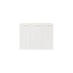 Buffet effet chne 9 cases 3 portes blanches goodhome atomia h. 112, 5 x l. 150 x p. 37 cm