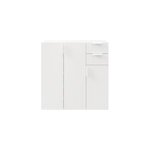 Buffet avec portes et tiroirs blanc goodhome atomia h. 112, 5 x l. 112, 5 x p. 37 cm