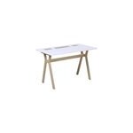 Bureau scandinave blanc et effet bois l. 120 cm homesight mobox Bureau scandinave blanc et effet bois l. 120 cm homesight mobox