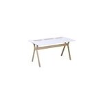Bureau scandinave blanc et effet bois l. 150 cm homesight mobox