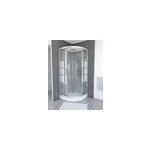 Cabine de douche 1 / 4 de cercle gris et blanc galedo river 2 90 x 90 cm