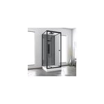 Cabine de douche l. 90 x l. 90 x h. 215 cm hydromassante multijets, bouton push, verre tremp�, galedo ...