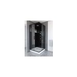 Cabine de douche l. 90 x l. 90 x h. 230 cm design noir, hydromassante, miroir intgr, portes coulissantes, ...