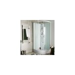 Cabine de douche 1 / 4 de cercle l. 85 x l. 85 x h. 225 cm hydromassante, blanc, montage rapide, goodhome ...