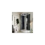 Cabine de douche 1 / 4 de cercle l. 90 x l. 90 x h. 215 cm hydromassante, gris anthracite, profils chroms, ...