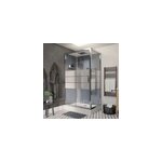 Cabine de douche hydromassante droite chrom finition miroir goodhome beloya 80 x 120 cm
