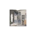 Cabine de douche l. 90 x l. 90 x h. 220 cm hydromassante, finition miroir, montage facile, goodhome beloya ...