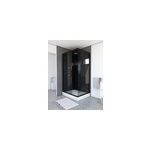 Cabine de douche l. 80 x l. 110 x h. 215 cm design noir, hydromassante, miroir intgr, porte coulissante, ...