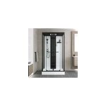 Cabine de douche l. 115 x l. 90 x h. 215 cm hammam, hydromassante connecte, sige, noir & blanc, galedo ...