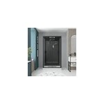 Cabine de douche l. 115 x l. 90 x h. 220 cm hydromassante connecte, bluetooth, noir & blanc, plafond ...