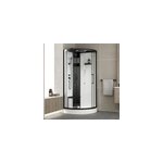 Cabine de douche 1 / 4 de cercle l. 95 x l. 95 x h. 218 cm hydromassante connecte, bluetooth, sige, ...