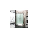 Cabine de douche intégrale quart de cercle, l. 90 x l. 90 x h. 204 cm, portes coulissantes, profilé alu ... Cabine de douche intégrale quart de cercle, l. 90 x l. 90 x h. 204 cm, portes coulissantes, profilé alu ...