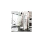 Cabine de douche intgrale carre blanc, l. 80 x l. 80 x h. 190 cm, porte coulissante, schulte juist