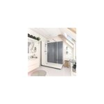 Cabine de douche  l italienne l. 80 x l. 170 x h. 218 cm effet bton, receveur de plain - pied, elmer ...