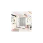 Cabine de douche  l italienne l. 80 x l. 160 x h. 218 cm effet ciment, receveur de plain - pied, elmer ...