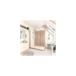 Cabine de douche  l italienne l. 90 x l. 160 x h. 218 cm effet bois, receveur de plain - pied, elmer ...