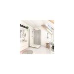 Cabine de douche  l italienne l. 80 x l. 120 x h. 218 cm effet pierre grise, receveur de plain - pied, ...