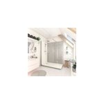 Cabine de douche � l italienne l. 90 x l. 170 x h. 218 cm effet pierre grise, receveur de plain - pied, ...