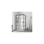 Cabine de douche l. 80 x l. 110 x h. 210 cm mitigeur m�canique, blanc et noir effet verri�re, galedo ...