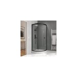 Cabine de douche 1 / 4 de cercle l. 90 x l. 90 x h. 215 cm �quipements noir mat, grande ouverture, galedo ...