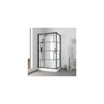 Cabine de douche l. 80 x l. 110 x h. 215 cm srigraphie graphic, design noir & blanc effet verrire, ...