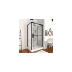 Cabine de douche rectangulaire blanc et noir galedo city 80 x 110 cm Cabine de douche rectangulaire blanc et noir galedo city 80 x 110 cm