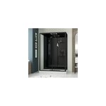 Cabine de douche l. 85 x l. 140 x h. 218 cm xxl, hydromassante connecte, bluetooth, noir & blanc, galedo ...