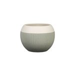 Cache - pot rond c�ramique vert 719 scheurich �19x h. 14 cm
