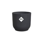 Cache - pot rond en plastique anthracite elho vibes �14cm