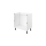 Caisson bas de cuisine à 2 casseroliers blanc l. 100 cm caraway innovo goodhome Caisson bas de cuisine à 2 casseroliers blanc l. 100 cm caraway innovo goodhome