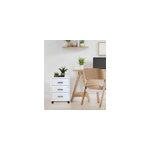 Caisson de bureau en mtal 3 tiroirs avec roulettes snor blanc l. 40 x h. 57 x p. 40 cm