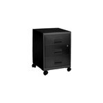 Caisson de bureau en métal 3 tiroirs avec roulettes snor noir h. 57 cm x l. 40 cm Caisson de bureau en métal 3 tiroirs avec roulettes snor noir h. 57 cm x l. 40 cm