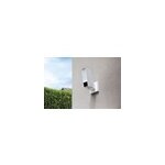 Camra de surveillance extrieure connecte avec sirne netatmo 2k 4mp blanc
