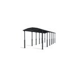 Carport arcadia alpine 127 gris anthracite toit arrondi 12, 9 x 3, 59 m