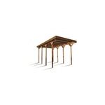 Carport bois madeira camping car l. 404 x p. 802 x h. 381 cm