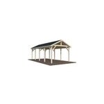 Carport bois robert toit double pentes 23, 1m� palmako