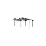 Carport double en aluminium gris anthracite 28, 62m�