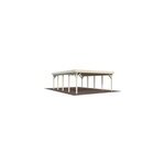 Carport toit plat en bois palmako karl 2 voitures 46, 6 m�