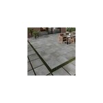 Carrelage sol ext�rieur en gr�s c�rame �maill� effet pierre anthracite l. 60 x l. 60 x �p. 2 cm goodhome ...