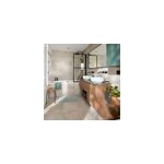 Carrelage sol et mur gris clair effet b�ton l. 59, 5 x l. 29, 5 cm x �p. 8, 7 mm, arina