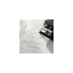 Carrelage sol et mur int�rieur en gr�s c�rame effet marbre blanc poli l. 120 x l. 60 cm x �p. 9 mm, fiordo ...