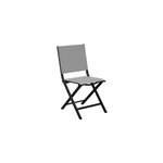 Chaise de jardin en aluminium proloisirs thema graphite et gris clair