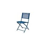 Chaise de jardin pliante goodhome saba en polyester et acier - coloris bleu abysse - hauteur 84, 5 cm ...
