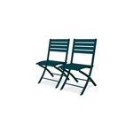 Chaise de jardin pliante marius aluminium bleu canard h. 82 cm city garden (lot de 2)